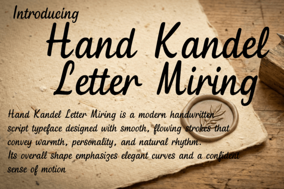 Hand Kandel Letter Miring: A Script Typeface for Elegant Branding